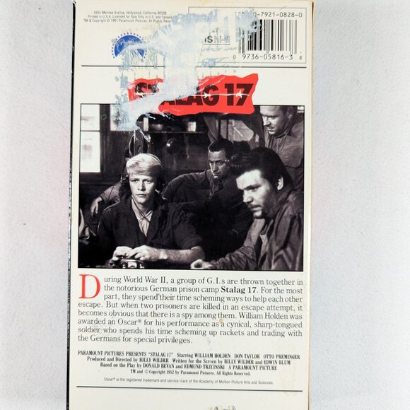 3/$15 Vintage VHS tape STALAG 17 (1952) William Holden oscar winner - Picture 3 of 4